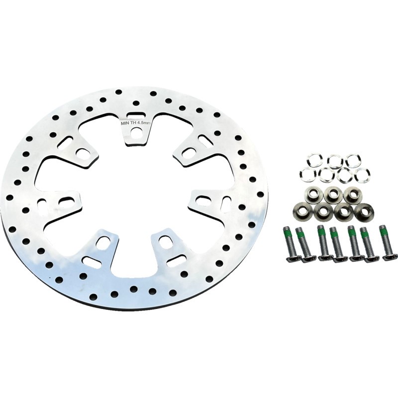 Polished Stainless Steel Drilled Brake Rotors, 1978 Harley