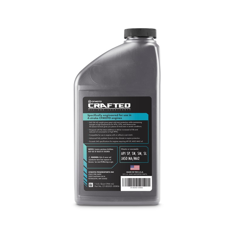 0W-40 Full Synthetic Engine Oil, 1 Quart CF-852021-00806, CFMOTO USA
