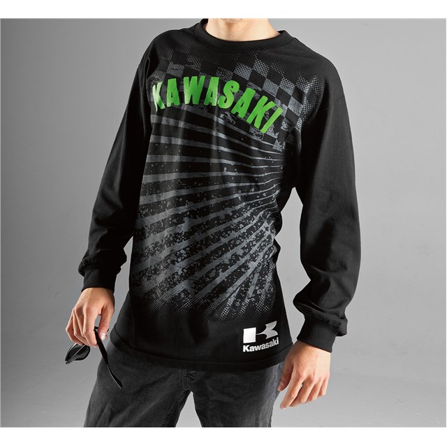 Checkered Rays Long Sleeve T-Shirt K003-2004-BKSM, Babbitts