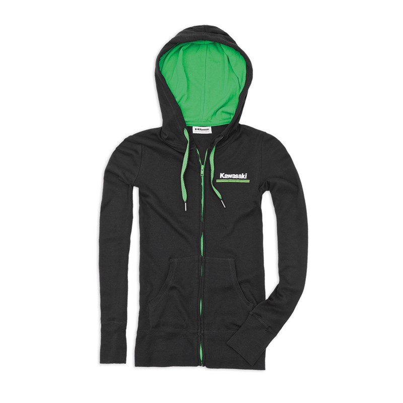 Women's Kawasaki 3 Green Lines Hooded Sweatshirt K017-1070