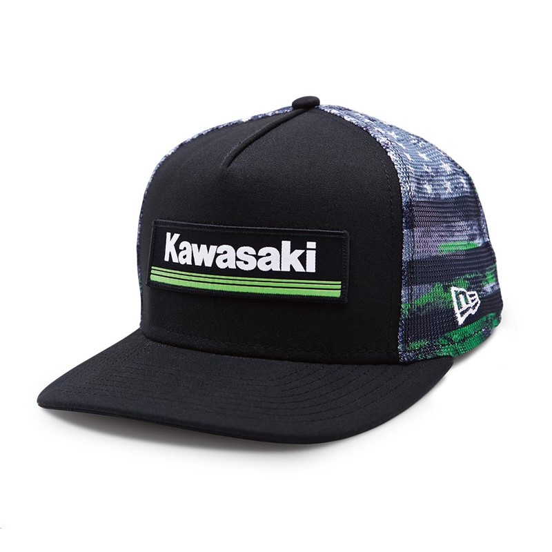 New Era Kawasaki 9FIFTY キャップ New Era 9Fifty Kawasaki 3 Green Lines Camo Flag Cap K009-4071-BKNS