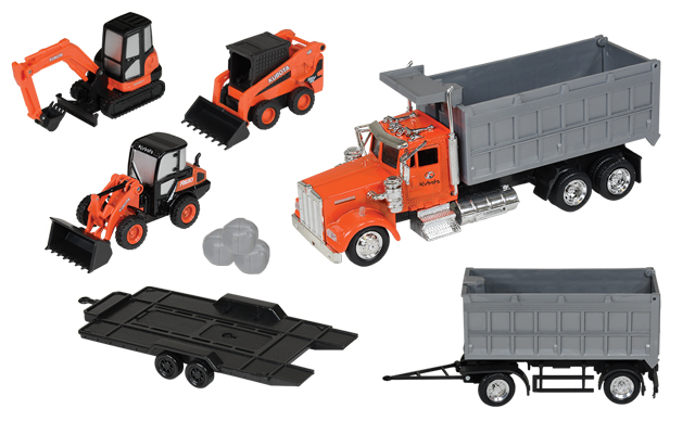 Construction Equipment & Dump Truck Playset 77700-08701, Kubota