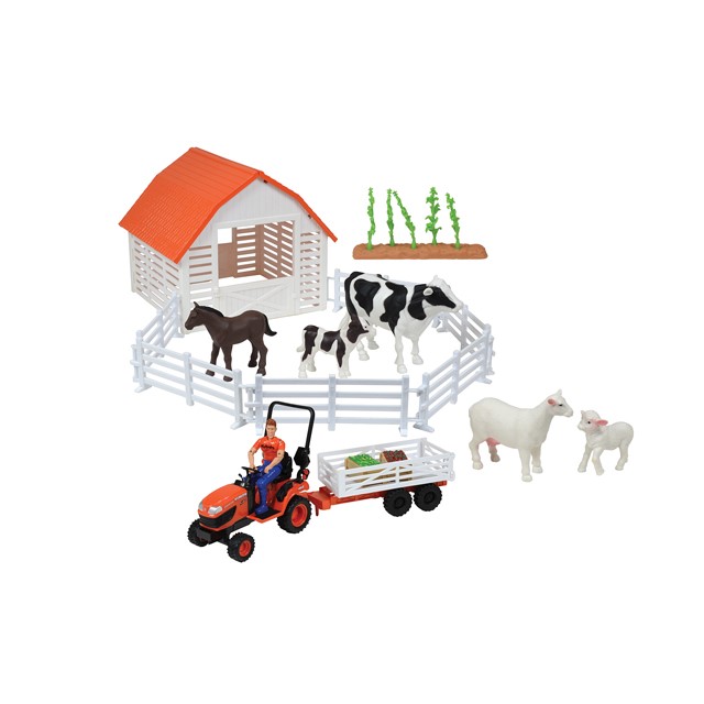 Tractor with Farm Animals Playset 77700-08698, Kubota Tractor