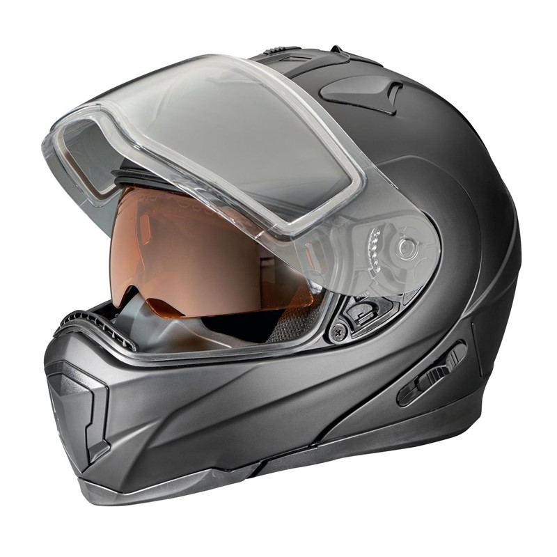Modular Adult Helmet with Flip Down Shield, Black Matte