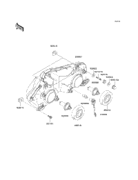 Rページ Kawasaki Motorcycle 1996 OEM Parts Diagram for Fuel Tank