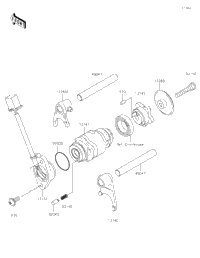 2021 Kawasaki Z125 PRO (BR125JMFNN) Gear Change Drum/Shift