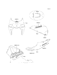 1999 Kawasaki NINJA ZX-7R (ZX750-P4) Decals (Red)(Zx750-P4