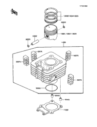 1988 Kawasaki BAYOU 185 (KLF185-A4) Cylinder/Piston(S) | Babbitts