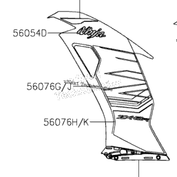 a出品 11 Kawasaki Ninja 1000 ZX1000 Right Side Inner Fairing Cowling