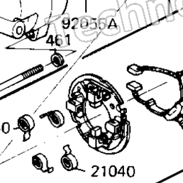 1984 Kawasaki LTD Shaft (ZN700-A1) Starter Motor/Starter Clutch
