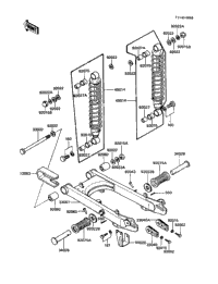 1988 Kawasaki KE100 (KE100-B7) Swing Arm/Shock Absorber