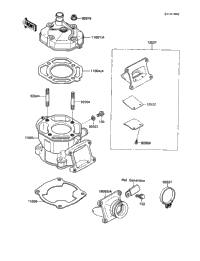 1989 Kawasaki KX80 (KX80-L2) Cylinder Head/Cylinder | Ron Ayers