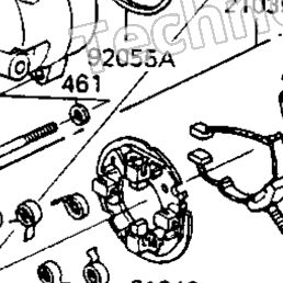 1983 Kawasaki GPz 750 (ZX750-A1) Starter Motor/Starter Clutch
