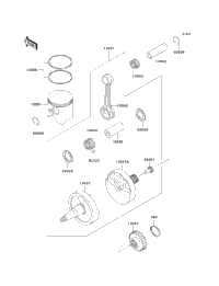 こうきん 2000 Kawasaki KX500 (KX500-E12) Crankshaft/Piston(S) | Babbitts