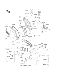 ku✳︎　出品 KAWASAKI ZXR400-2 ZX400L DUCT FRESH AIR INTAKE X2PC 14073-1485