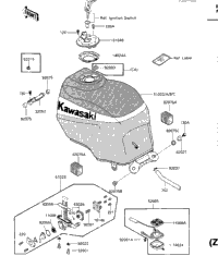 1985 Kawasaki Ninja 600 (ZX600-A1) Fuel Tank (Zx600-A1