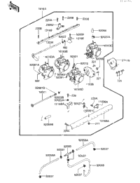 ぐるぐるページ 1985 Kawasaki GPz 750 Turbo (ZX750-E2) Throttle Assy (Zx750