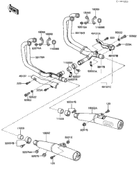 1985 Kawasaki Ninja (ZX900-A2) Mufflers | MRCycles