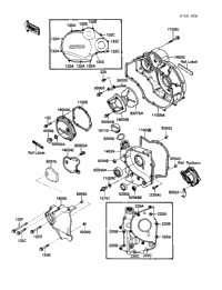 1989 Kawasaki NINJA ZX-10 (ZX1000-B2) Engine Cover(S