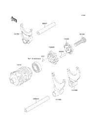 Kページ 2002 Kawasaki KX250 (KX250-L4) Gear Change Drum/Shift Fork(S