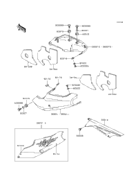 1996 Kawasaki NINJA ZX-9R (ZX900-B3) Side Covers/Chain Cover