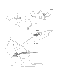 2000 Kawasaki NINJA ZX-12R (ZX1200-A1) Decals (Silver