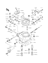 kaco です 36 1996 Kawasaki KX125 (KX125-K3) Cylinder Head/Cylinder