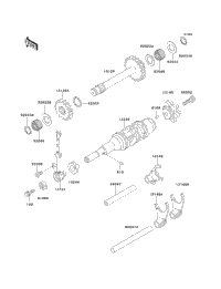 かし様 1997 Kawasaki MOJAVE 250 (KSF250-A11) Gear Change Drum/Shift