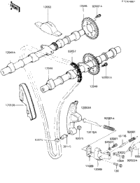 1985 Kawasaki GPz 750 Turbo (ZX750-E2) Camshafts/Chain/Tensioner