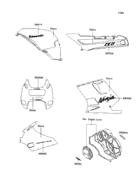 ONページ 1990 Kawasaki ZX-11 (ZX1100-C1) Decal (Ebony)(Zx1100-C1