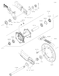 蜂リュービ　デッキパーツ 2021 Kawasaki KLX300R (KLX300CMFNL) Rear Hub | Babbitts Kawasaki
