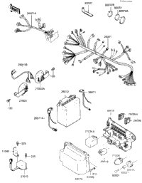 Nページ Kawasaki Motorcycle 2001 OEM Parts Diagram for FRAME
