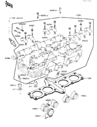 1984 Kawasaki GPz 750 Turbo (ZX750-E1) Cylinder Head | Babbitts