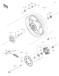 2024 Kawasaki Z500 SE (ER500FRFAL) Rear Wheel/Chain | Babbitts