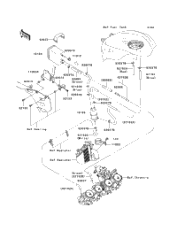 がばめんと Kawasaki Motorcycle 1998 OEM Parts Diagram for Fuel Evaporative