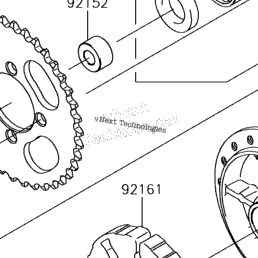 2017 Kawasaki KLX110L (KLX110DHF) Rear Hub | Babbitts Kawasaki