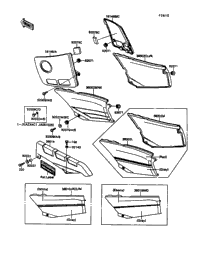 1989 Kawasaki NINJA 600R (ZX600-C2) Side Covers/Chain Cover