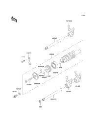 2003 Kawasaki KZ1000 POLICE (KZ1000-P22) Gear Change Drum/Shift