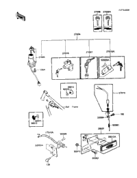 1988 Kawasaki LTD 305 (KZ305-B3) Ignition Switch/Locks/Reflectors