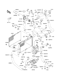 お湯ページ 1990 Kawasaki NINJA ZX-6 (ZX600-D1) Radiator
