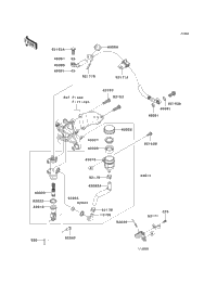 2008 Kawasaki NINJA ZX-10R (ZX1000E8F) Rear Master Cylinder
