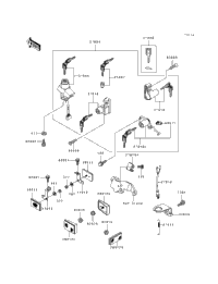 1993 Kawasaki EX500 (EX500-A7) Ignition Switch/Locks/Refiectors