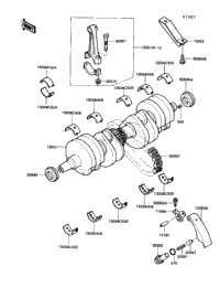 1989 Kawasaki NINJA 600R (ZX600-C2) Crankshaft | MRCycles