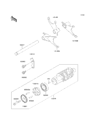 1995 Kawasaki NINJA ZX-11 (ZX1100-D3) Gear Change Drum/Shift