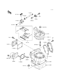 リー子 1999 Kawasaki KX125 (KX125-L1) Cylinder Head/Cylinder