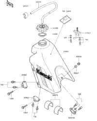 Kページ Kawasaki Motorcycle 2006 OEM Parts Diagram for FUEL TANK