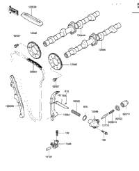 1986 Kawasaki Ninja 600 (ZX600-A2) Camshafts/Chain/Tensioner