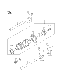 1995 Kawasaki NINJA ZX-6R (ZX600-F1) Gear Change Drum/Shift Fork(S