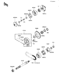 1985 Kawasaki Eliminator (ZL900-A1) Generator Shaft/Starter Clutch