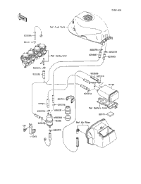 蒸気孔 1992 Kawasaki NINJA 600R (ZX600-C5) Fuel Evaporative System